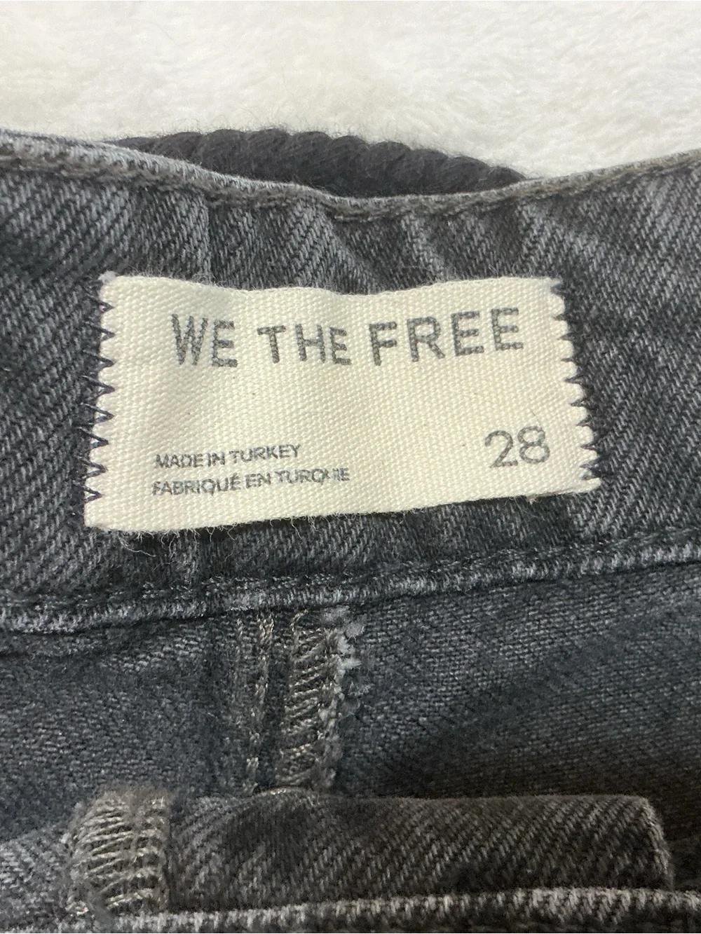 We The Free Moxie Denim Shorts Rope Belt Night Hawk Black Size 28 OB2201488